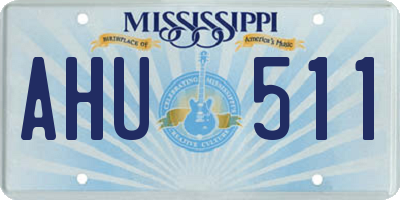 MS license plate AHU511