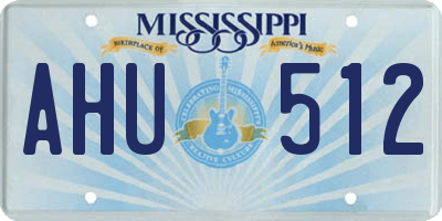 MS license plate AHU512