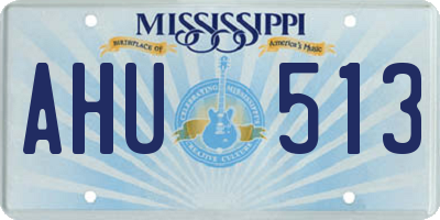 MS license plate AHU513
