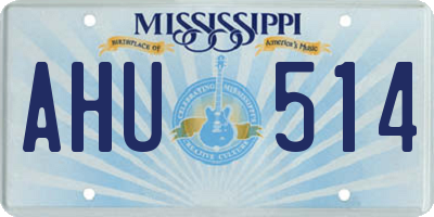 MS license plate AHU514