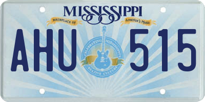 MS license plate AHU515