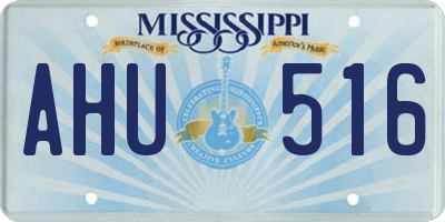 MS license plate AHU516