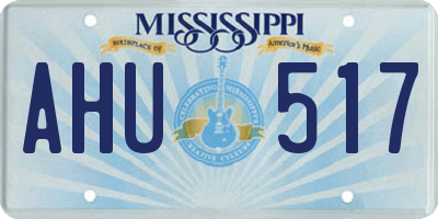 MS license plate AHU517
