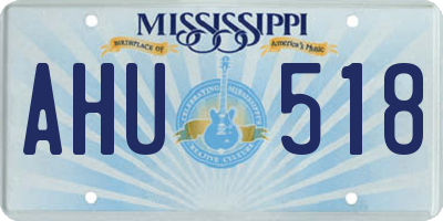 MS license plate AHU518