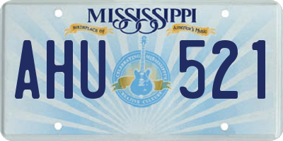 MS license plate AHU521
