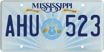 MS license plate AHU523