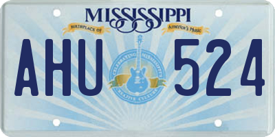 MS license plate AHU524
