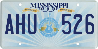 MS license plate AHU526