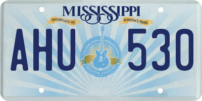 MS license plate AHU530
