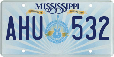 MS license plate AHU532