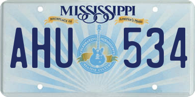 MS license plate AHU534
