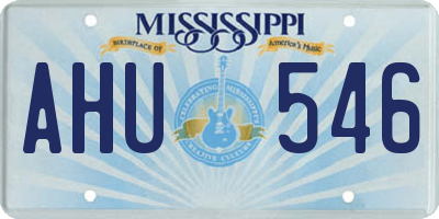 MS license plate AHU546
