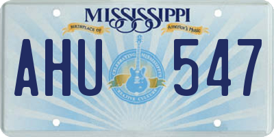 MS license plate AHU547