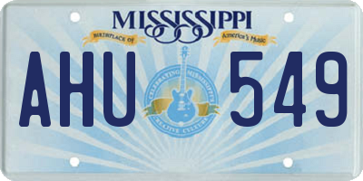 MS license plate AHU549