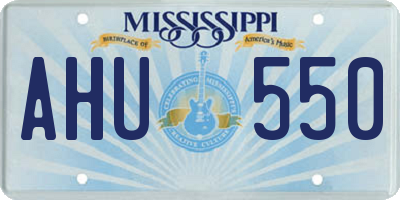 MS license plate AHU550
