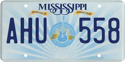 MS license plate AHU558