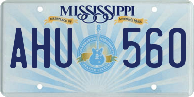 MS license plate AHU560