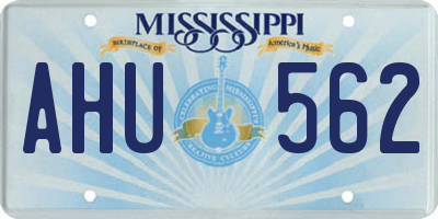 MS license plate AHU562