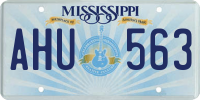 MS license plate AHU563