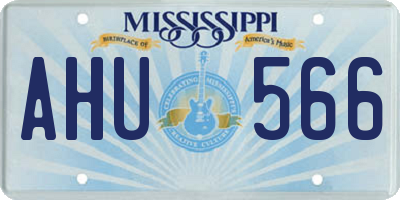 MS license plate AHU566