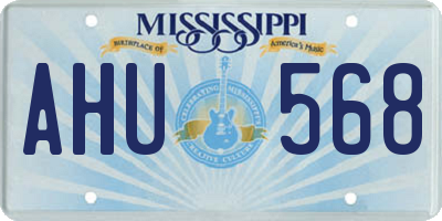 MS license plate AHU568