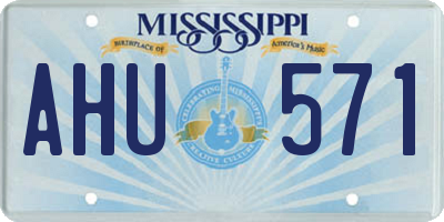 MS license plate AHU571