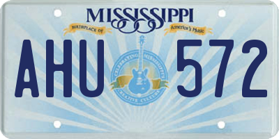 MS license plate AHU572
