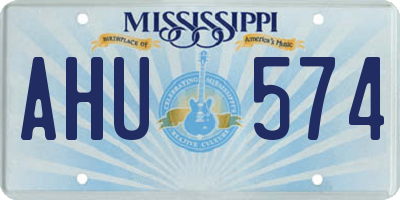 MS license plate AHU574