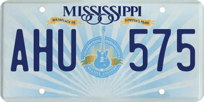 MS license plate AHU575