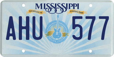 MS license plate AHU577