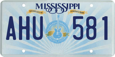 MS license plate AHU581