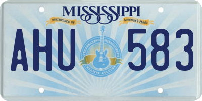 MS license plate AHU583