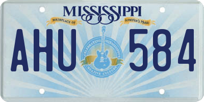 MS license plate AHU584