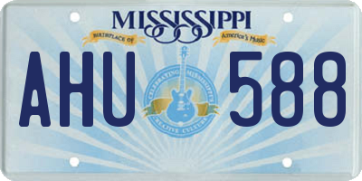 MS license plate AHU588