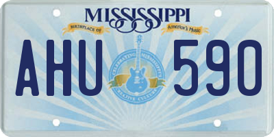 MS license plate AHU590