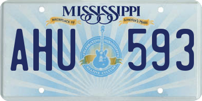 MS license plate AHU593