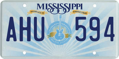 MS license plate AHU594