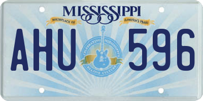MS license plate AHU596
