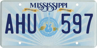 MS license plate AHU597