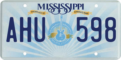 MS license plate AHU598