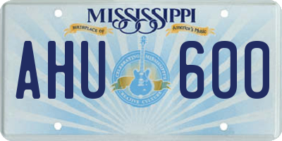 MS license plate AHU600