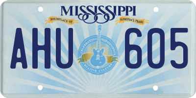 MS license plate AHU605