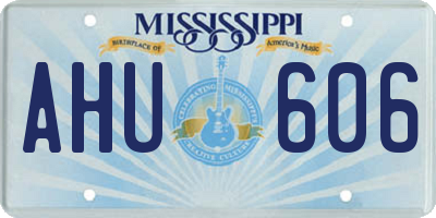 MS license plate AHU606