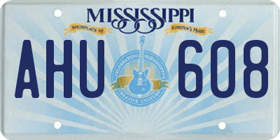 MS license plate AHU608