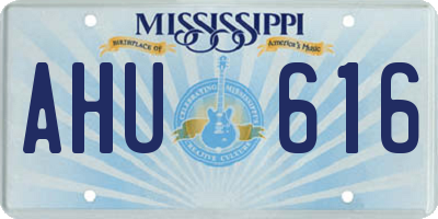 MS license plate AHU616