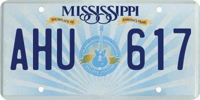 MS license plate AHU617