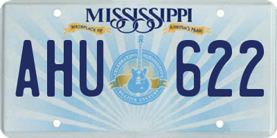 MS license plate AHU622