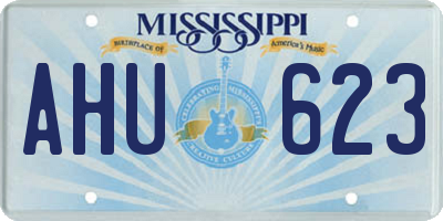MS license plate AHU623