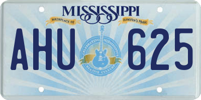 MS license plate AHU625