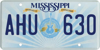 MS license plate AHU630